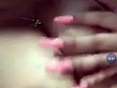 Sexy Teen Girlfriend Feels Pleasure Massaging Her Big Tits With Passion