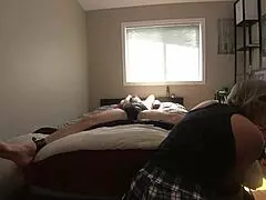 Milf Teases Bound Boyfriend's Feet And Cock With Licks