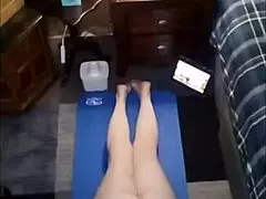 Morning yoga session with hot mature momma vee