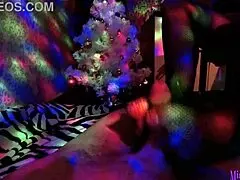 My goth neighbor got my dick hot for Christmas with her oiled fetish legs.