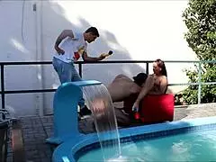 Milf Takes Advantage Of Sun For Intense Pool Fuck With Creampie!