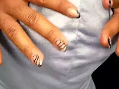 Ebony girl tempts you with her beautiful tits in your face