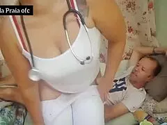 the latina caregiver takes care of the naughty old man at home