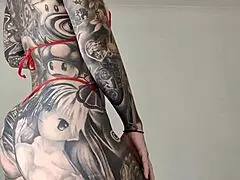 Melody Radford tries sheer micro bikini on camera.