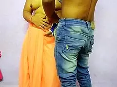 Village girl calls neighbor after husband leaves!