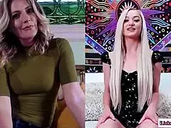 Hey, blonde step mom, are you watching your stepteen 18+ masturbate?