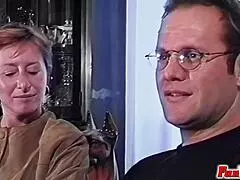 short haired milf gets slammed in classic flick 😍