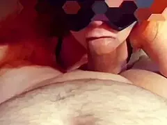 Amateur hot wife slurps on cock eagerly