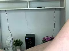Russian Sexy Milf Waxing Hairy Dick With Gloves