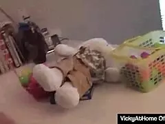 Vicky Vette And Carmen Valentina In Bunny Lingerie Masturbate With Eggs, Teasing Clits And Big Pussy Lips