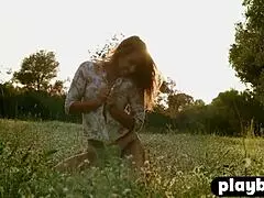 perfect small tits milf anetta keys posing outdoors after a soft striptease