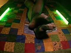 sensual soles perfect feet peek through fishnet pantyhose