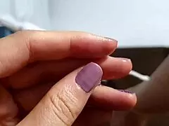 Smell Of Pussy With Cum Dripping Down Leg While Masturbating On Sofa