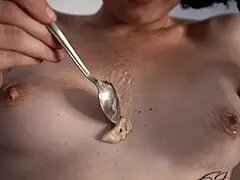 my stepbrother caught me masturbating in the kitchen with his camera rolling.