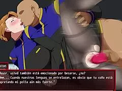 Blonde sucks monster cock with big tits