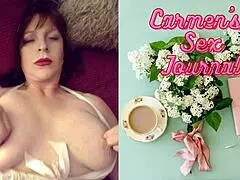 Granny Carmen reaches orgasm through masturbation.