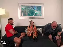 Hey, can you believe I'm helping my husband's stepbrother with his hard cock? It's just too tempting to ride!