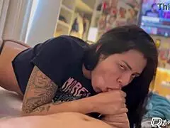 Married slut fucks her lover who sucks her wet pussy!