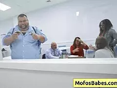 Hey, check out sasha pearl getting pounded by parker's huge dick in the office!