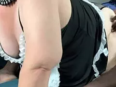 blonde milf maid with big assets drilled by black stud