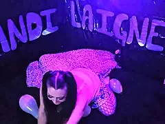cute milf kandi laigne enjoys balloon popping fetish in a safe way.