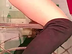 Naked Milf Rubs Her Shaved Pussy Intensely While Husband Watches.