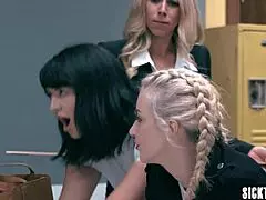 Horny Students Lola Fae and Leda Lotharia in Lesbian Anal with Milf Katie Morgan