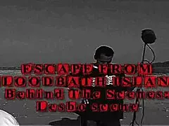 Naked milf blows and cums in garage hardcore scene