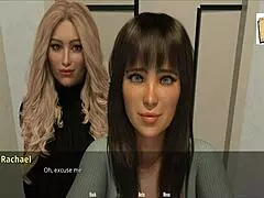 the brunette girlfriend discovers john's secret in this hentai adventure