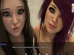 the brunette girlfriend discovers john's secret in this hentai adventure