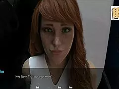 the brunette girlfriend discovers john's secret in this hentai adventure