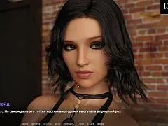 Blonde slut bent over, cum on ass in bathing scene