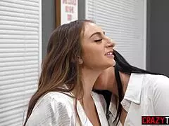 horny lesbians stuck in office meeting for hot sex