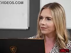 horny lesbians stuck in office meeting for hot sex