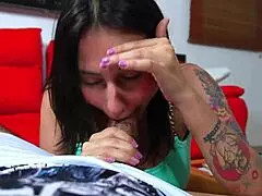 Stepbrother masturbates watching panties