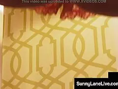 Sex starved Sunny Lane finger fucks her juicy wet pussy