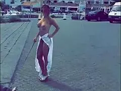 Milf amateurs flashing nude in public at Cap d'Agde