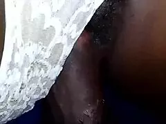 i'm drilling this curvy ebony brunette in the bedroom. her big ass looks amazing with pant on