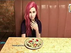 chatting with gorgeous pink haired milf on web cam