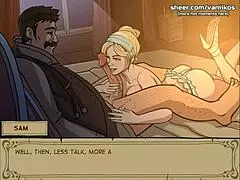 OMG, this witch hunter trainer vampire blonde teen with big boobs sucks and rides a huge cock! 🥵