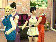 Dragon Ball hentai wives Videl and Nro 18 banged hard