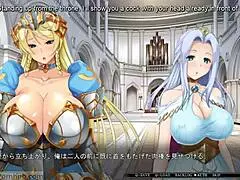 Busty princess hypnosis in hentai visual novel