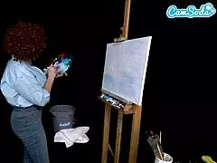 i'm ryan keely cosplayin as bob ross, gettin horny durin the paintin tutorial!
