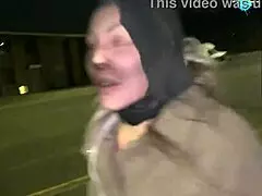 Street Girl Shoves Items Deep in Her Pussy