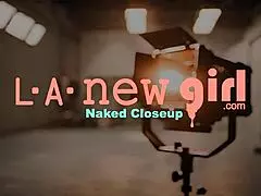 Sexy brunette demonstrates her body in casting session