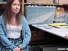 Emily willis spreads shaved pussy for rough office fuck