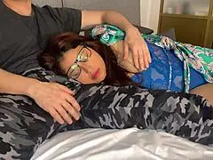 Stepmother wakes up with stepson’s hose in her mouth! He fills her up completely!