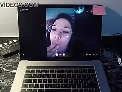 Spanish milf fucks a fan on webcam!