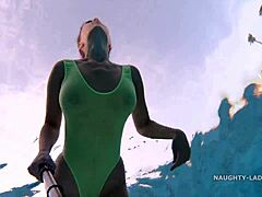 Mein durchsichtiges nasses Einteiler-Badeanzug glänzt am öffentlichen Pool. Durchsichtiger Look verblüfft.