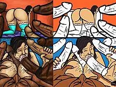 Latin Milf Sucks Huge Black Dicks In Interracial Group Cheating Scene